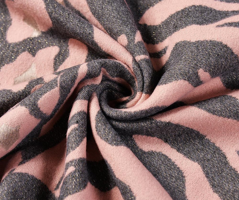 Pink/Grey Zebra print  blanket scarf