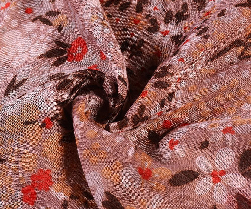 Mocha Floral print scarf