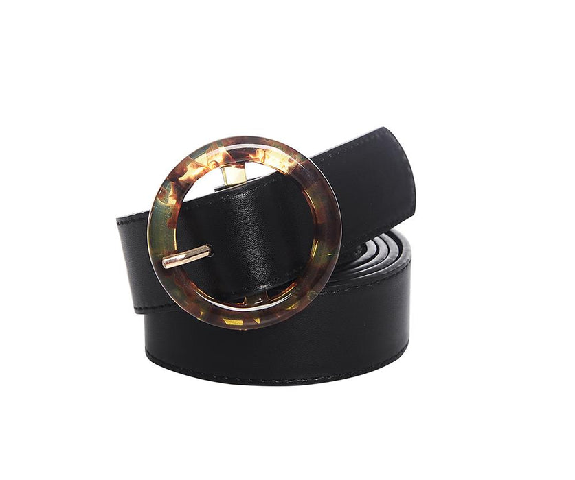 Black tortoise shell buckle belt - M/L