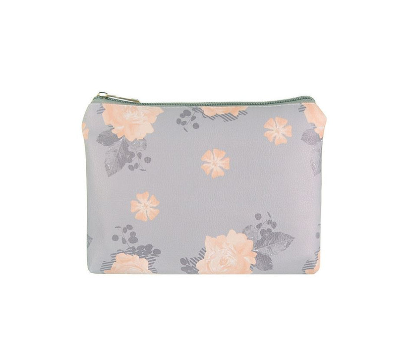 Lilac Scattered Floral Big Flat Makeup Bag